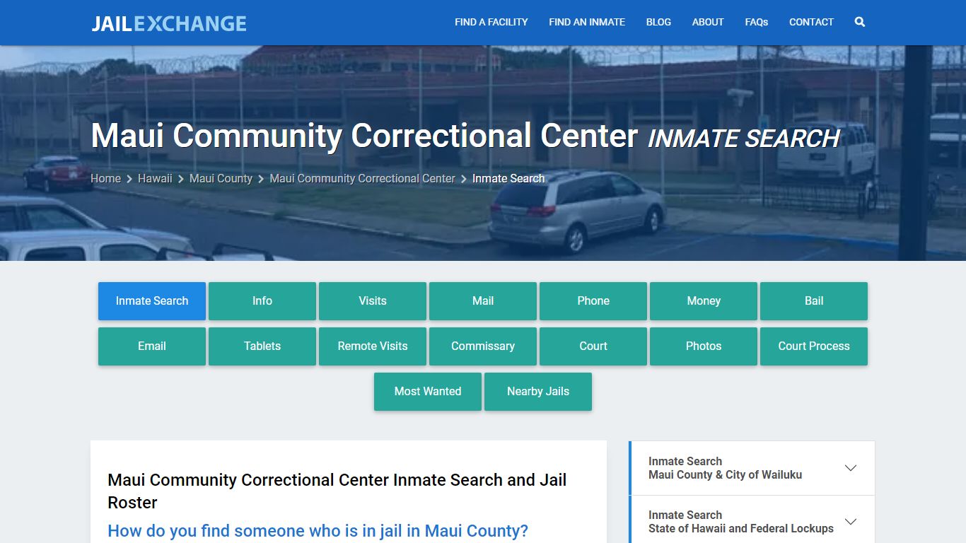 Maui Community Correctional Center Inmate Search - Jail Exchange